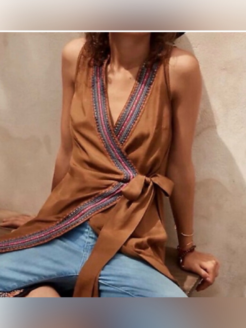 Anthropologie Maeve Liviana Wrap Tunic v neck Medium